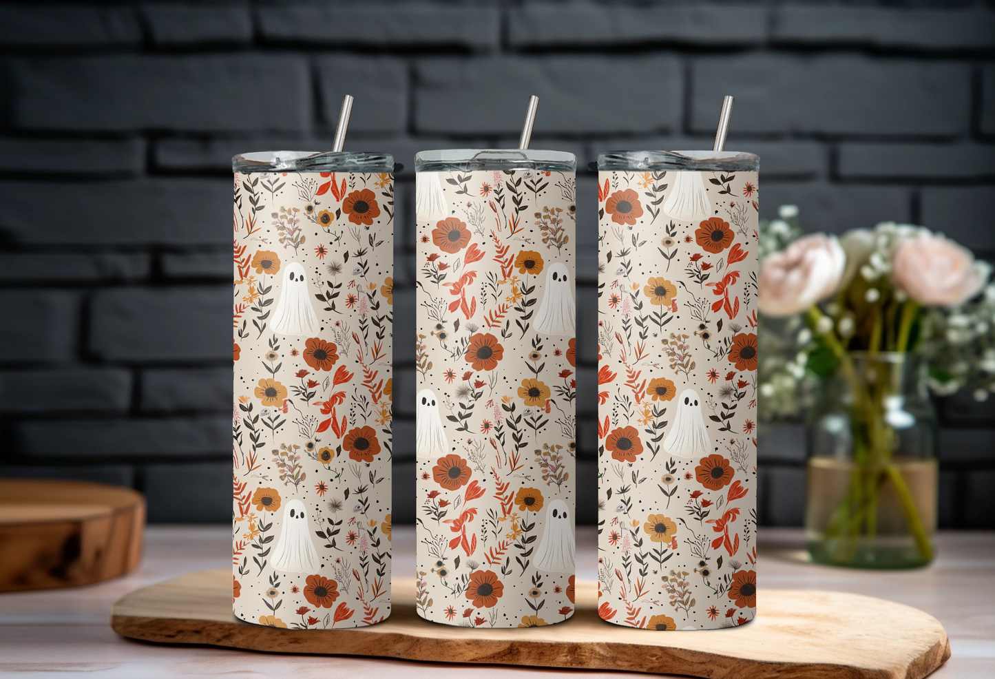 Floral Ghost 20oz Tumbler