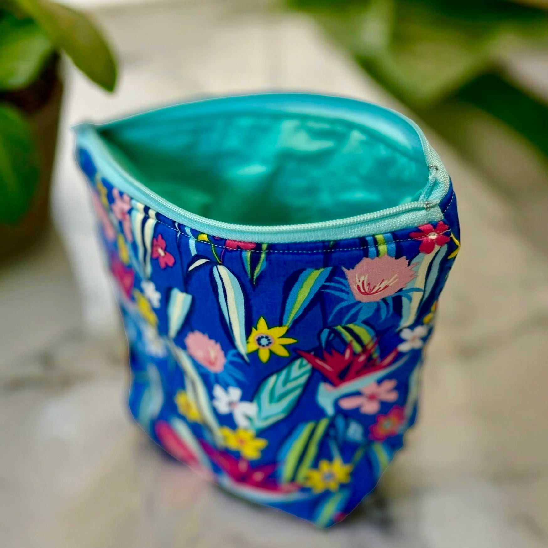 Cosmetic bag, bespoke, custom, handmade, bright, vibrant, colourful, perfect for makeup