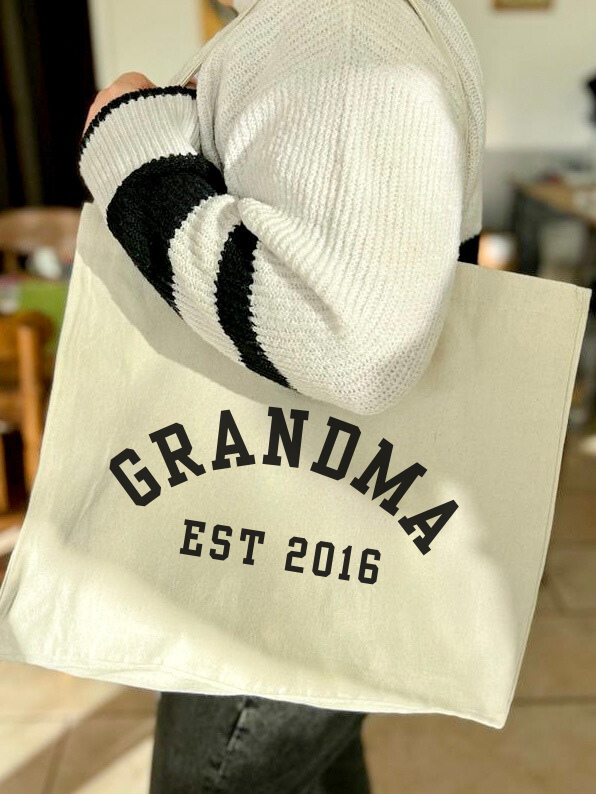 Grandma/Nana/Nanny Large Canvas Tote Bag