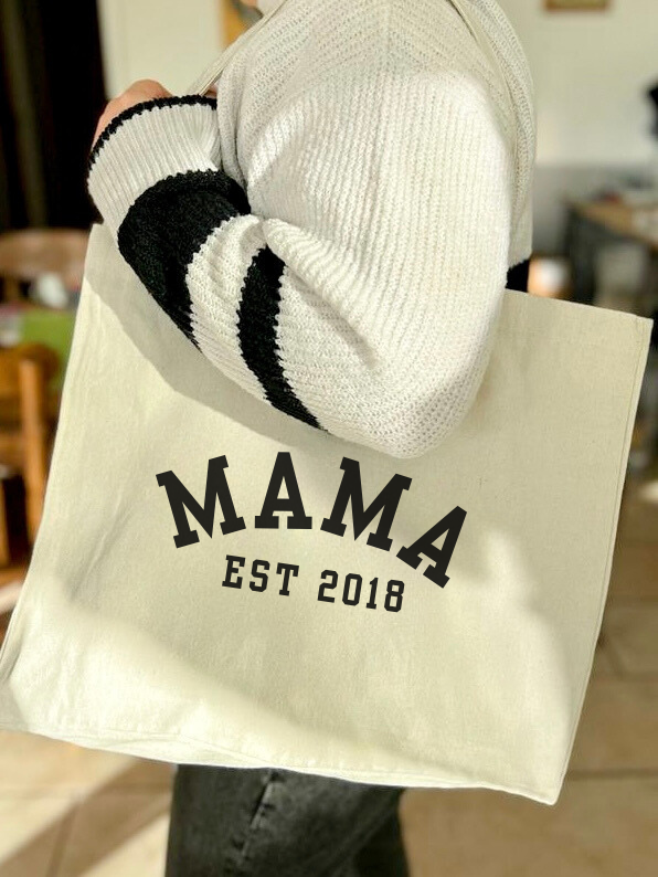 Mum/Mummy/Mama/Mom/Mommy Large Canvas Tote Bag