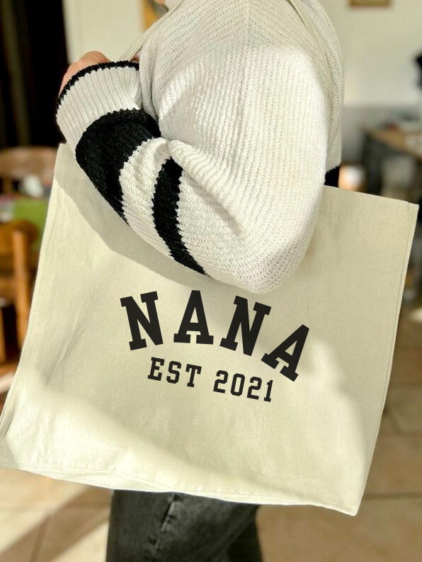 Grandma/Nana/Nanny Large Canvas Tote Bag