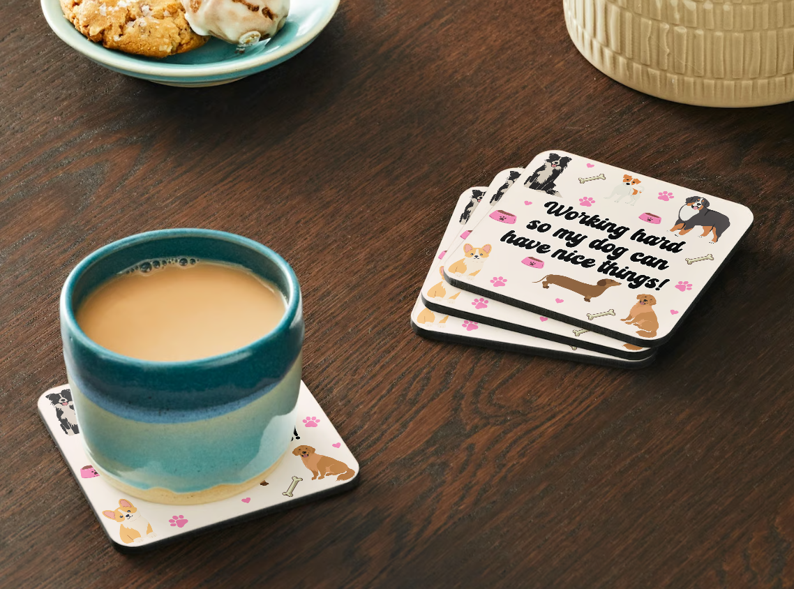 Working Hard Dog Coaster
